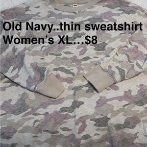 Old Navy Camouflage Sweatshirt - Gray and Tan